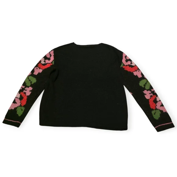 Sundance Knit Floral Sleeve Mohair Wool Blend Sweater - Picture 4 of 7